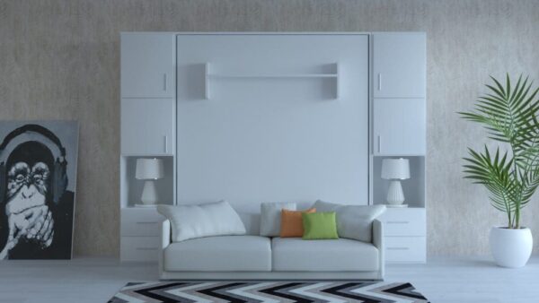 Multifunctional Wall Bed with Sofa and Storage