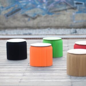 Assorted paper stools