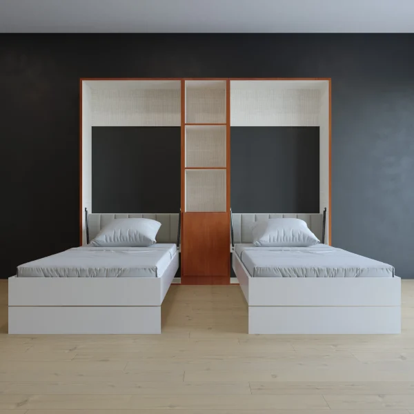 Luxurious twin foldable wall bed set for kids and guests